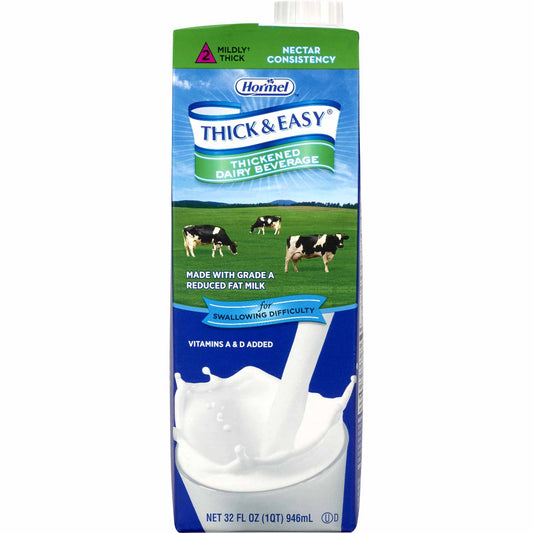 Thickened Beverage Thick & Easy® Dairy 32 oz. Carton Milk Flavor Liquid IDDSI Level 2 Mildly Thick - 73625