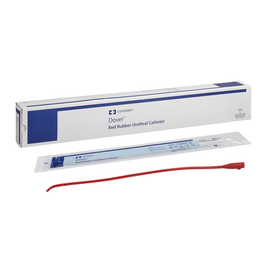 Urethral Catheter Dover™ Coude Tip Hydrophilic Coated Red Rubber 16 Fr. 12 Inch - 8404