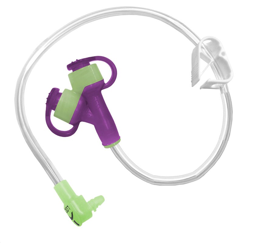 Enteral Feeding Extension Set G-JET® 2 Inch, Dual ENFit Y-Port Medication, Purple, Sterile - 6-0212-ISOSAF