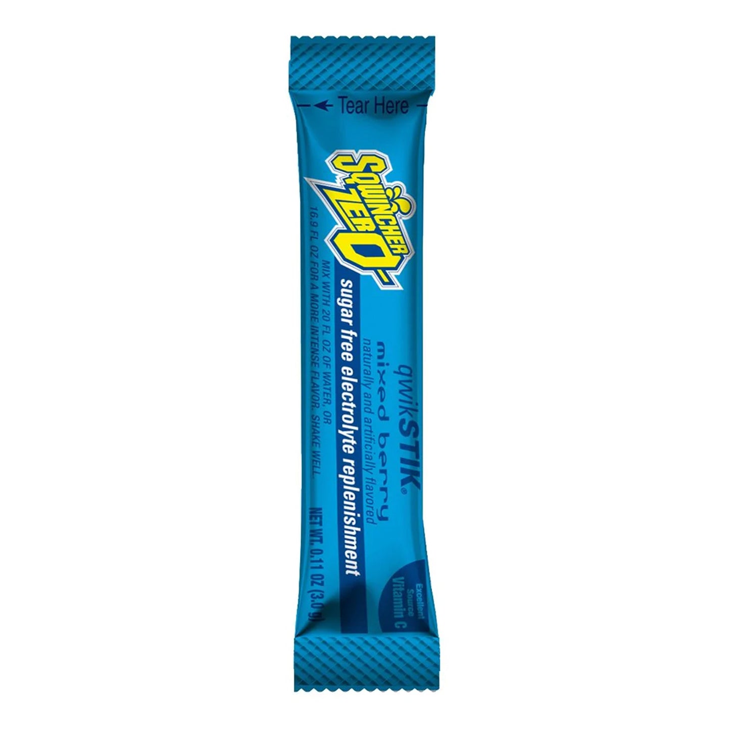 Oral Electrolyte Solution Sqwincher® Quik Stik® Zero Mixed Berry Flavor 0.11 oz. Electrolyte - 159060101
