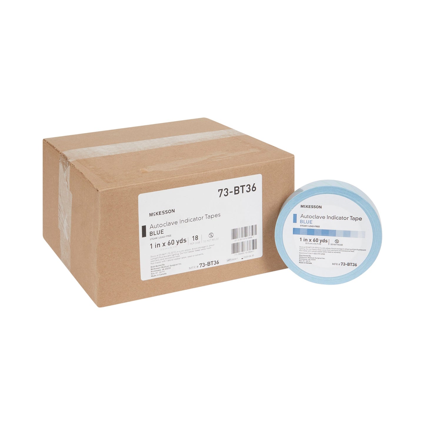 McKesson Steam Indicator Tape, 1 Inch x 60 Yard 73-BT36