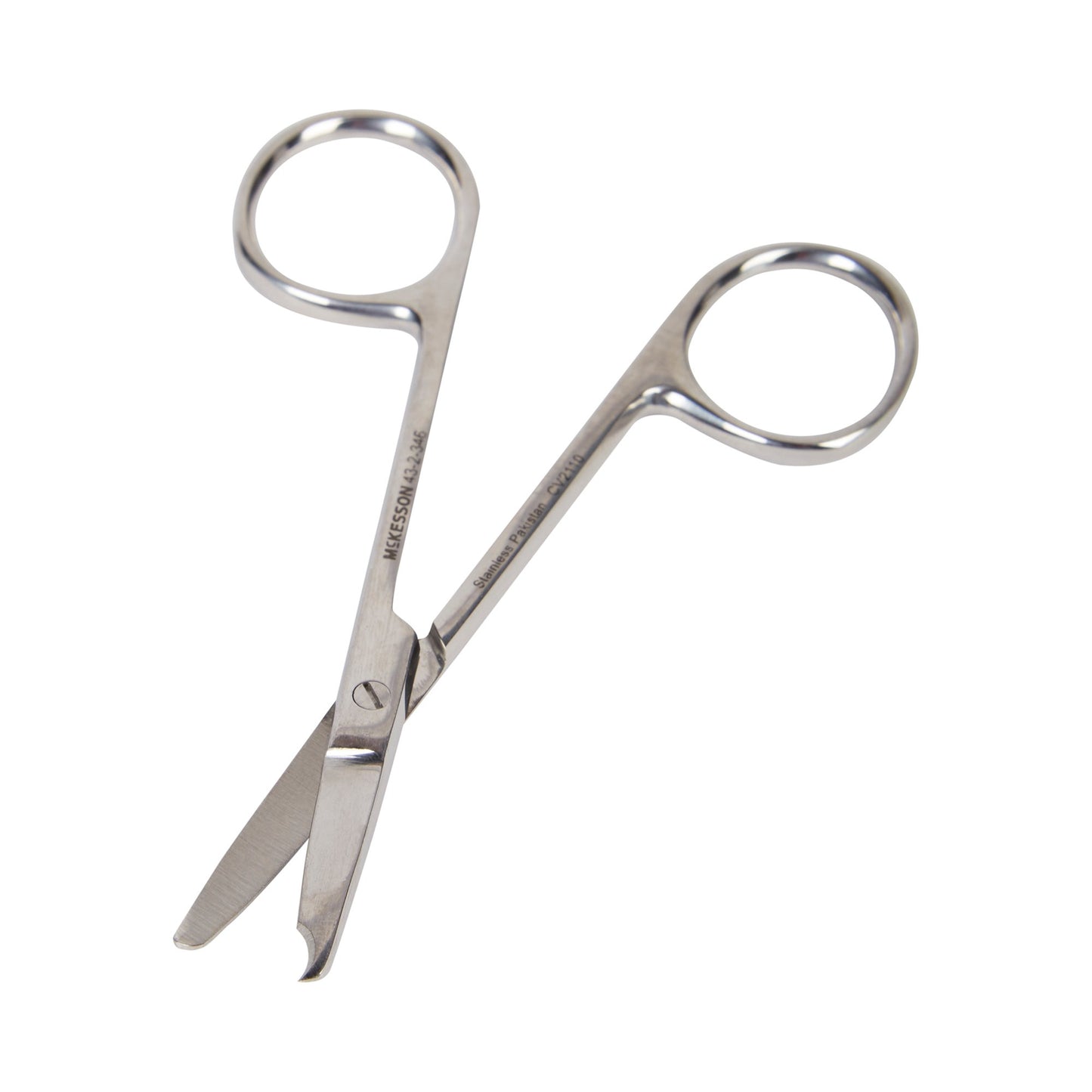 Stitch Scissors McKesson Spencer 3-1/2 Inch Length Office Grade Stainless Steel NonSterile Finger Ring Handle Straight Blunt Tip / Blunt Tip - 43-2-34