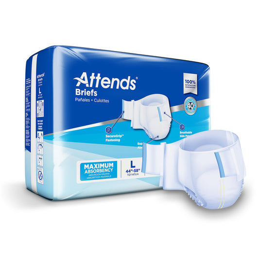 Attends® Briefs, Adult, Large, Heavy Absorbency, Disposable DDA30