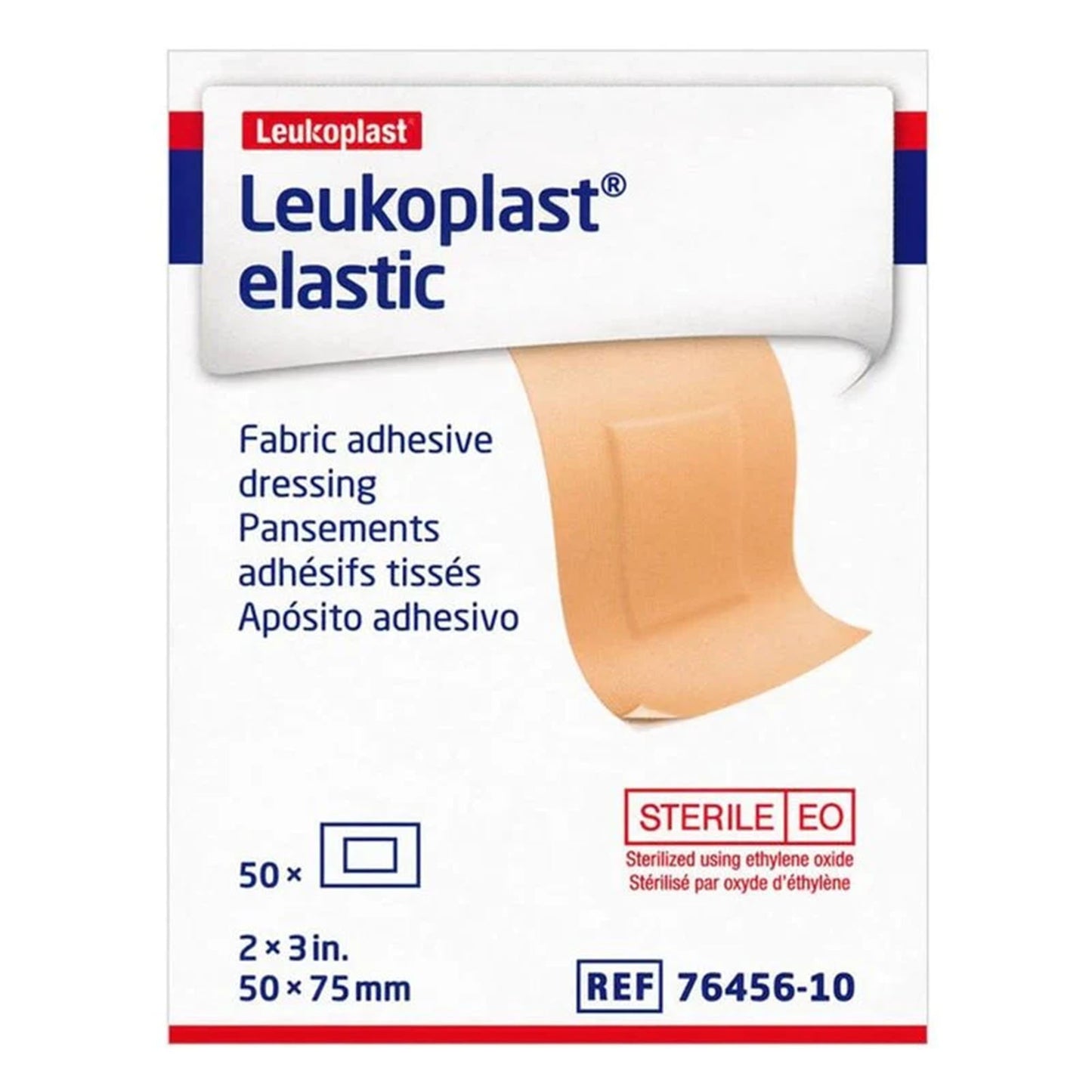 Adhesive Strip Leukoplast® Elastic 2 X 3 Inch Cross-Elastic Material Rectangle Tan Sterile - 7645610