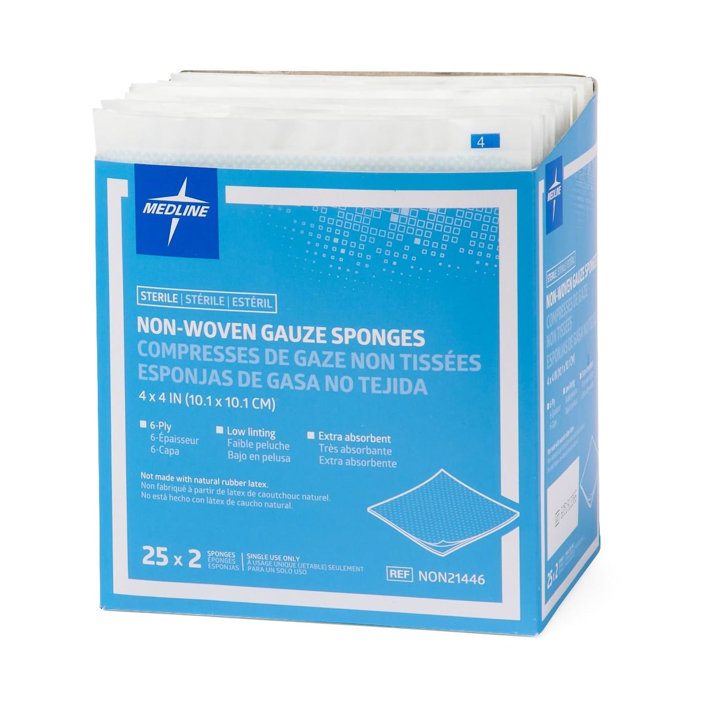 Avant Gauze® Sterile Nonwoven Sponge, 4 x 4 Inch, 6-Ply NON21446