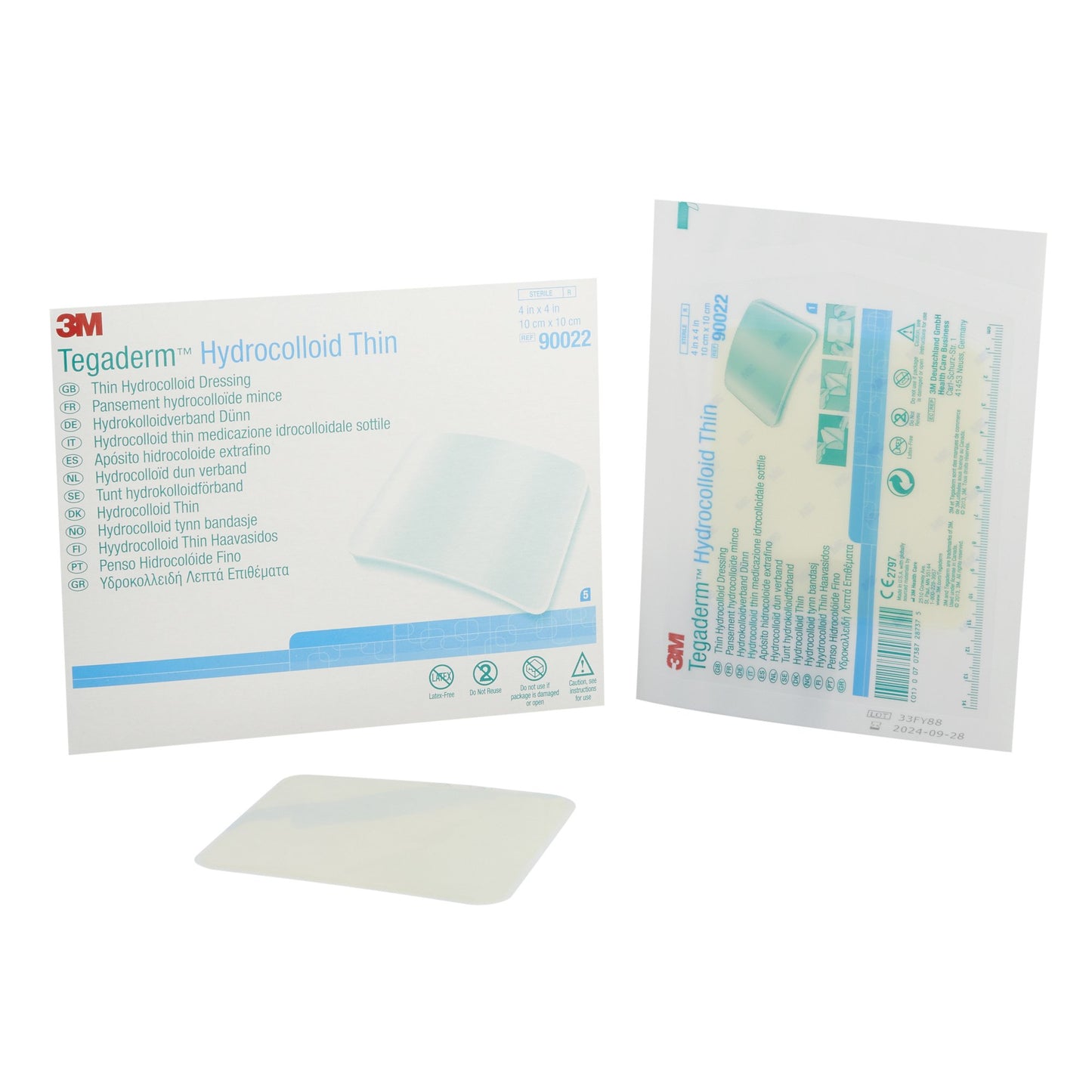 3M™ Tegaderm™ Thin Hydrocolloid Dressing, 4 x 4 Inch 90022