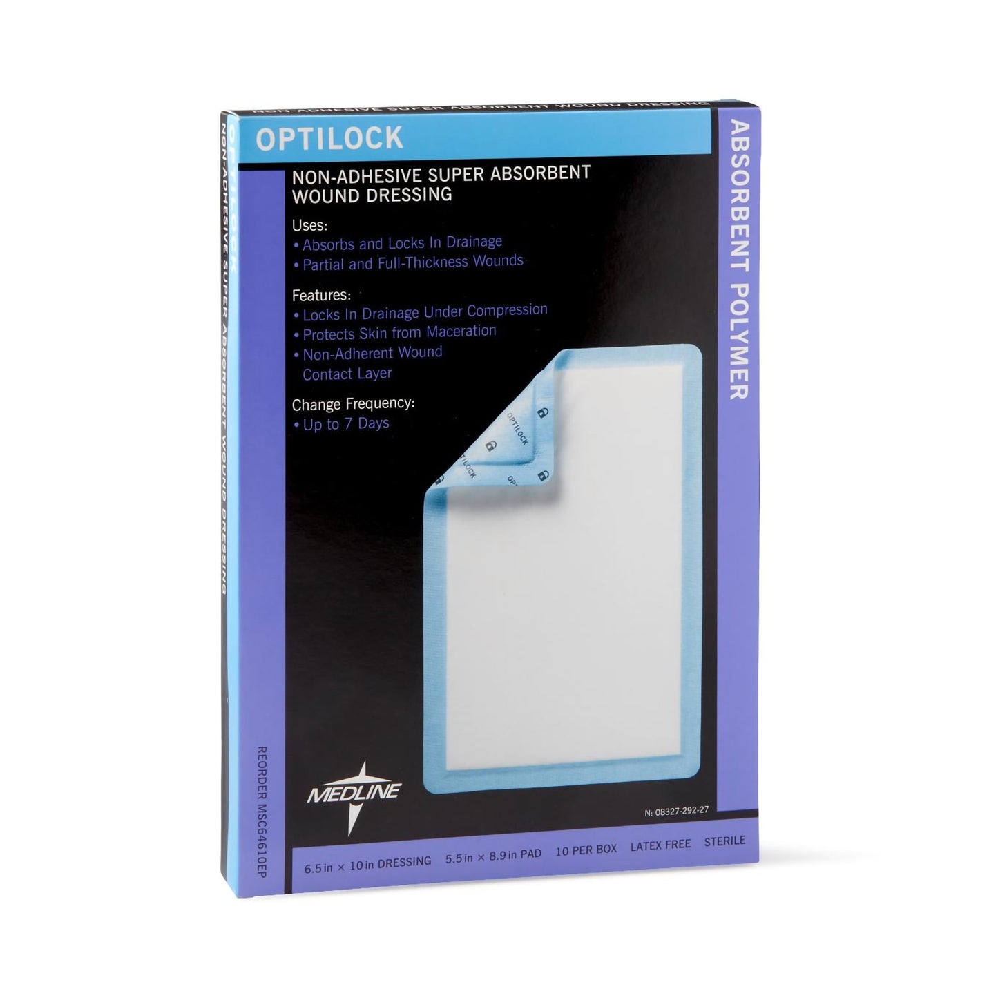 Optilock Nonadherent Dressing, 6½ x 10 Inch MSC64610EP