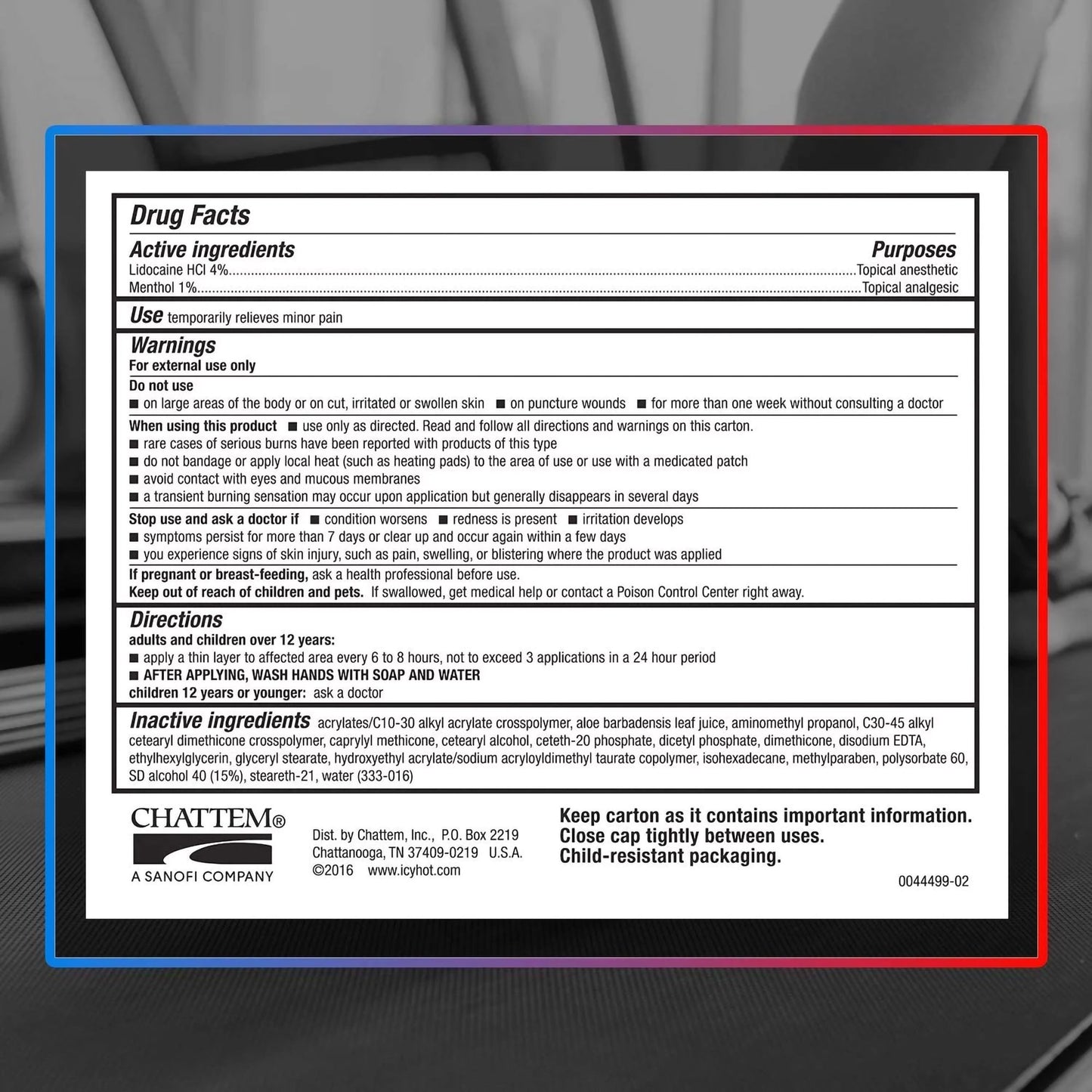 Icy Hot Lidocaine Pain Relief Cream 04116717101