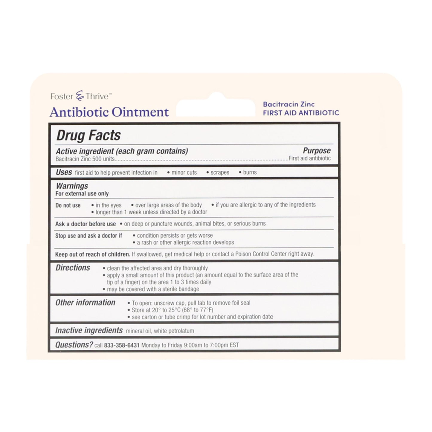 Foster & Thrive™ Bacitracin Zinc Antibiotic Ointment 70677121101