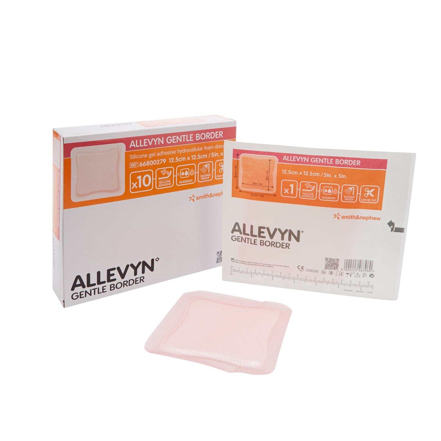 Allevyn Gentle Border Silicone Foam Dressing, 5 x 5 Inch 66800279
