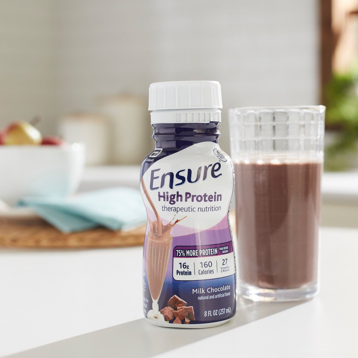 Ensure® High Protein Therapeutic Nutrition, Chocolate, 8-ounce bottle 64134