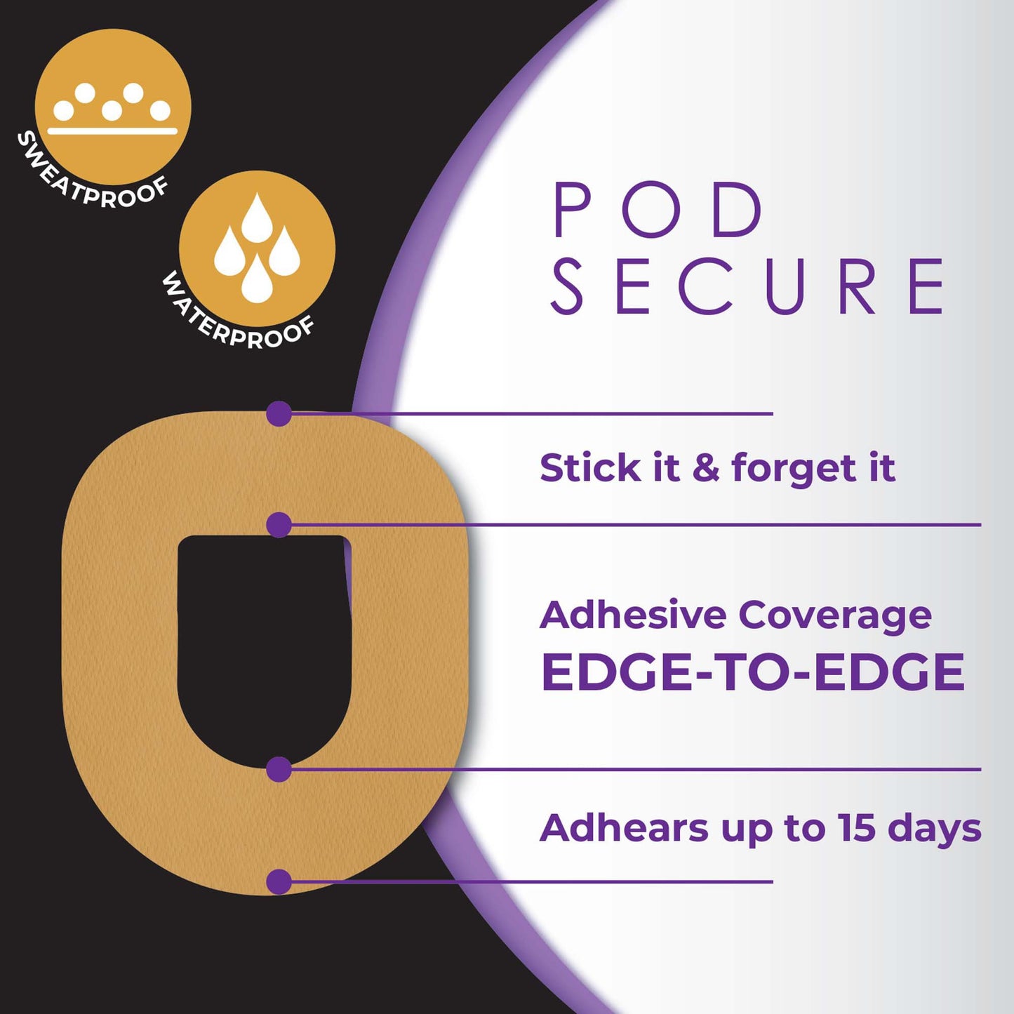 Sensor Overpatch CoverGuard Tan For Omnipod 5 Sensor 101-300T