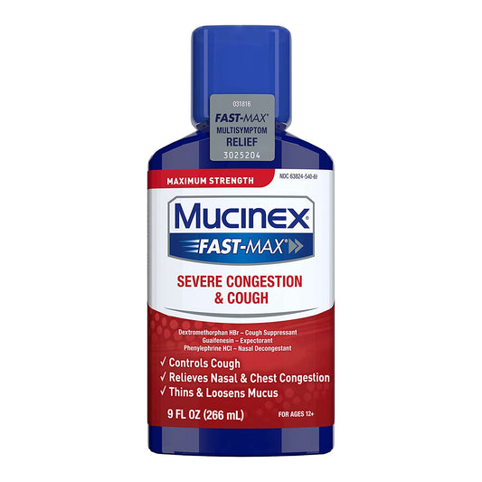 Reckitt Benckiser Mucinex Fast-Max Severe Congestion & Cough Liquid Maximum Strength 63824001466, 1 Each