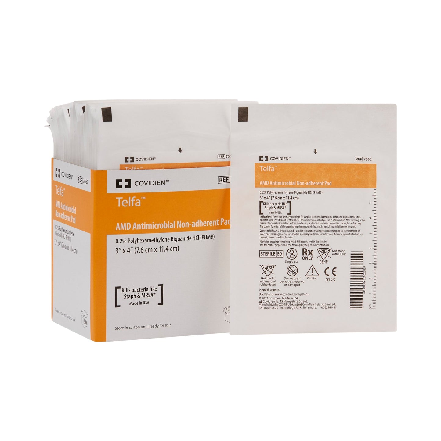 Cardinal Telfa Impregnated Antimicrobial Dressing, 3 x 4 Inch 7662-, Case of 900