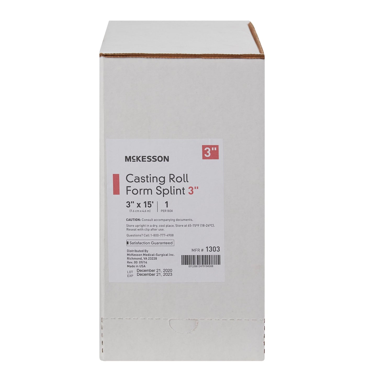 McKesson White Casting Roll Form Splints, 3 Inch x 5 Yard 1303