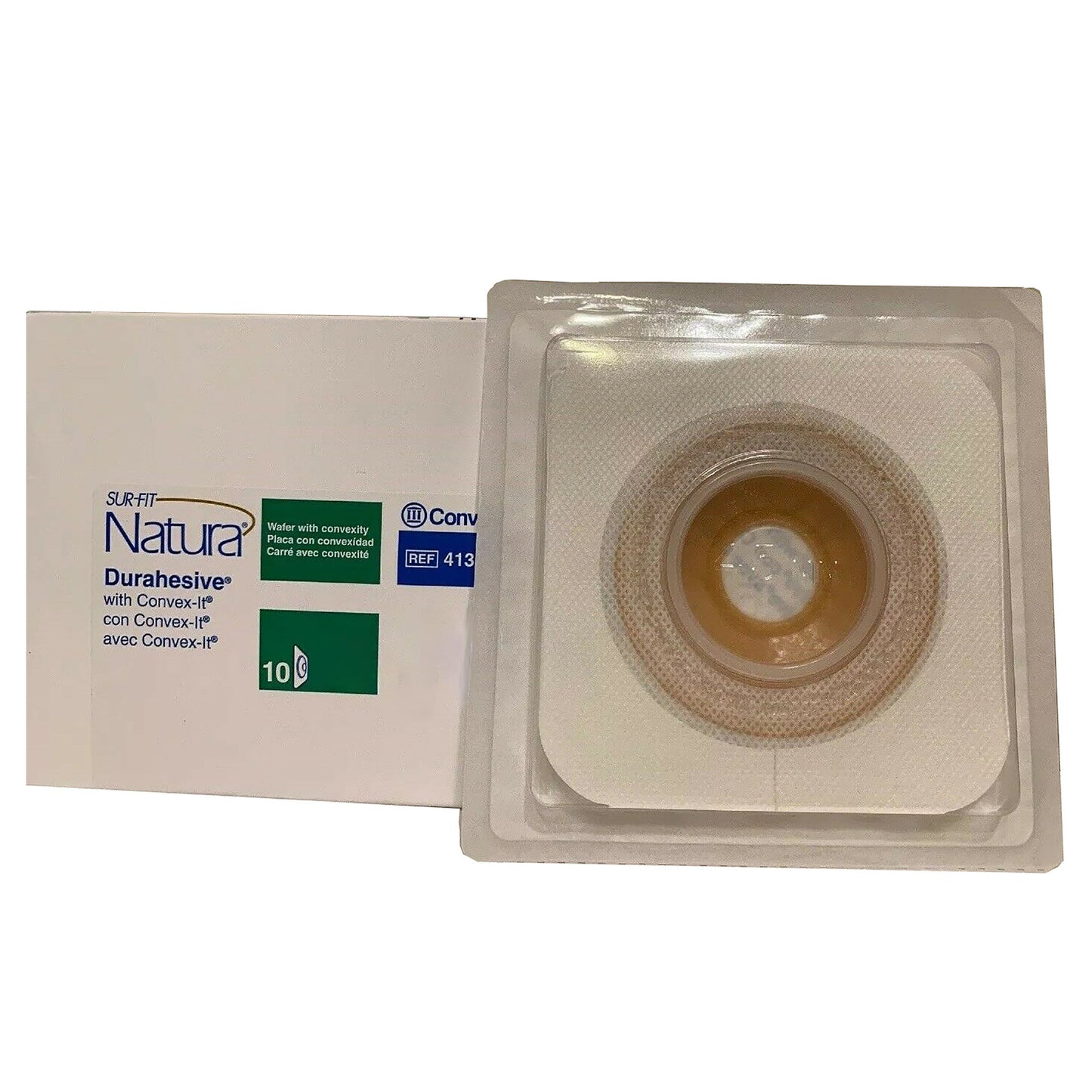 Ostomy Barrier Sur-Fit Natura® Precut, Extended Wear Durahesive® Adhesive 45 mm Flange Sur-Fit Natura® System Hydrocolloid 7/8 Inch Opening 4-1/2 X 4-