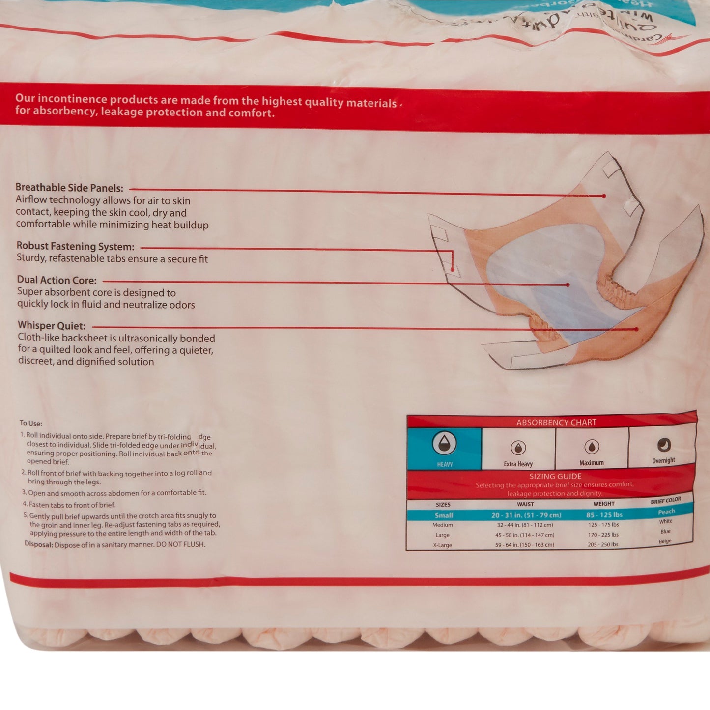 Wings™ Plus Heavy Absorbency Incontinence Brief, Small 66032A