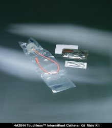 Intermittent Catheter Tray Touchless® Closed System / Male 14 Fr. Without Balloon Red Rubber - 4A3053