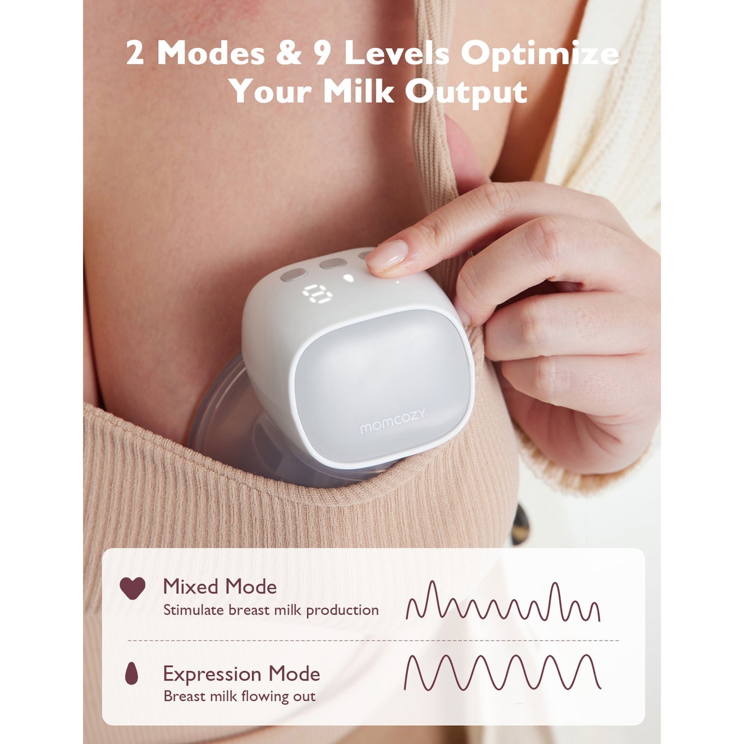 Hands Free Double Electric Breast Pump Momcozy S9 Pro-N BP091-GR00BA-A
