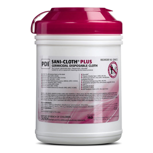 Sani-Cloth® Plus Germicidal Disinfectant Cleaner Wipe, 6 x 6.75 Inch Q89072