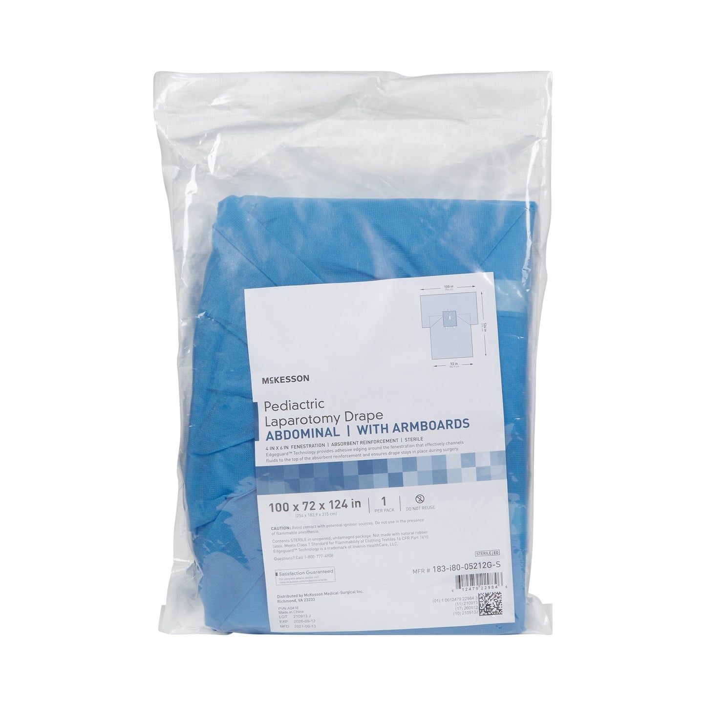 McKesson Sterile Pediatric Laparotomy Drape, 100 x 72 x 124 Inch 183-I80-05212G-S