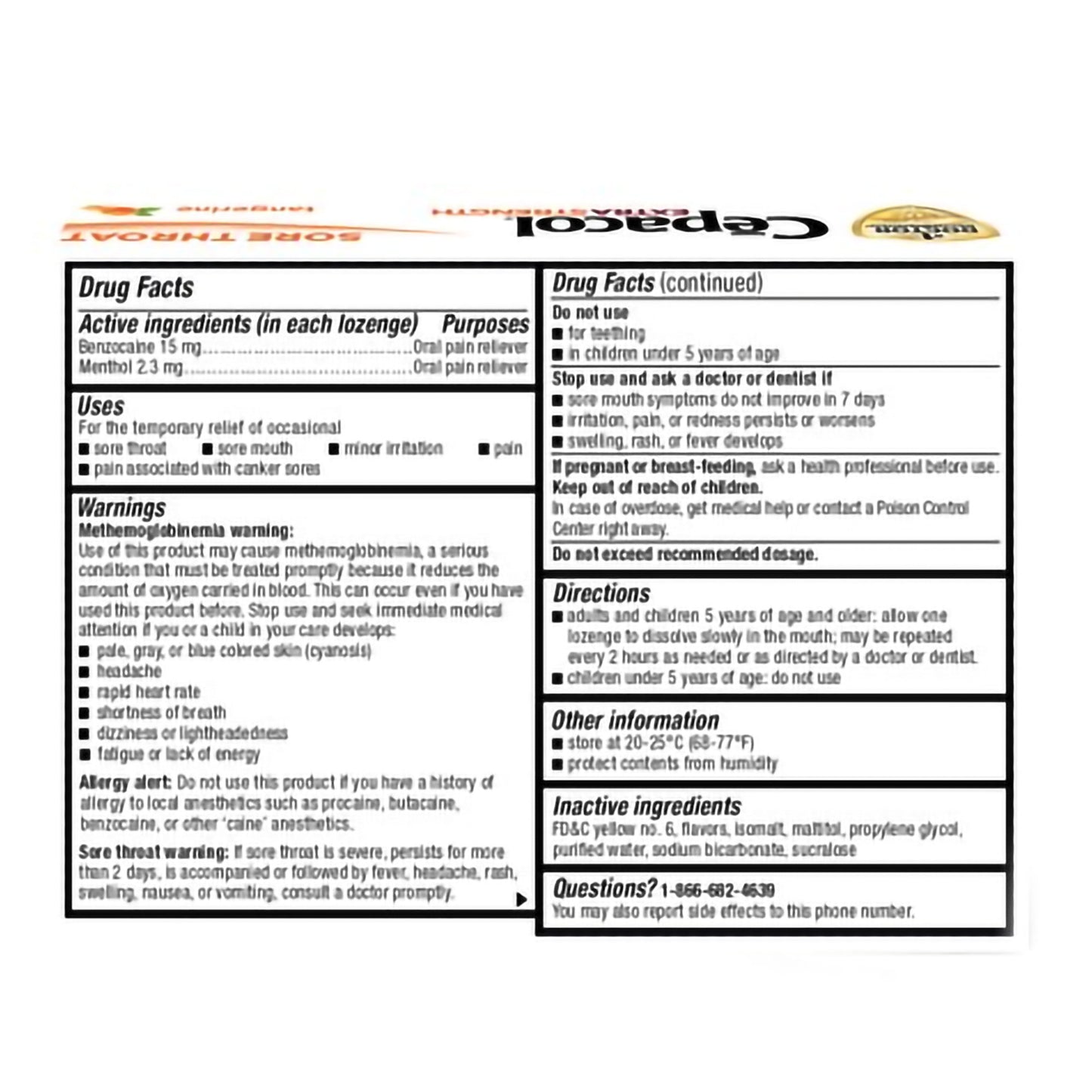 Cepacol® Extra Strength Benzocaine / Menthol Sore Throat Relief 63824073216