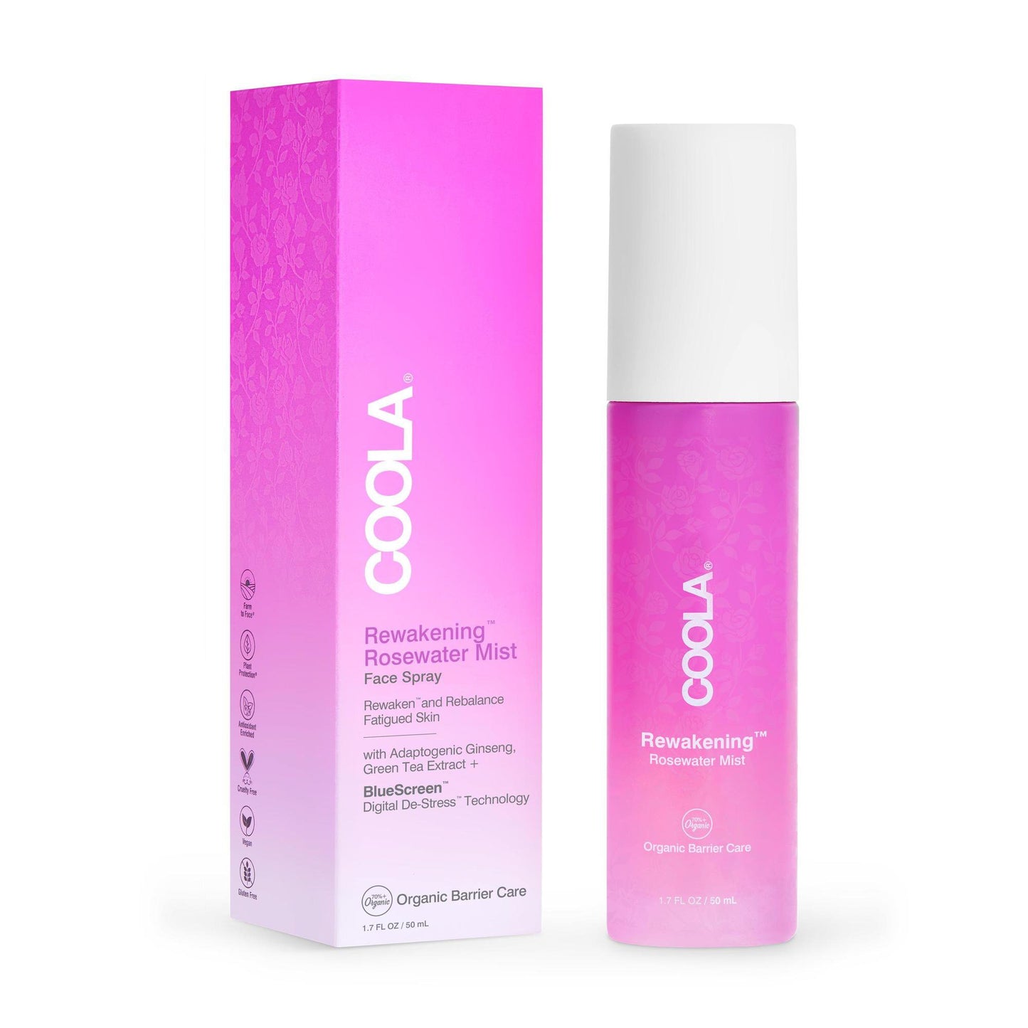 Facial Moisturizer Rewakening™ Rosewater Mist Face Spray 1.7 oz. Spray Bottle Floral Scent Liquid CL10300