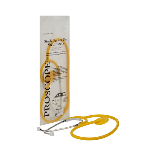 Disposable Stethoscope Proscope™ 664 Yellow 1-Tube 22 Inch Tube Single Sided Chestpiece - 664Y