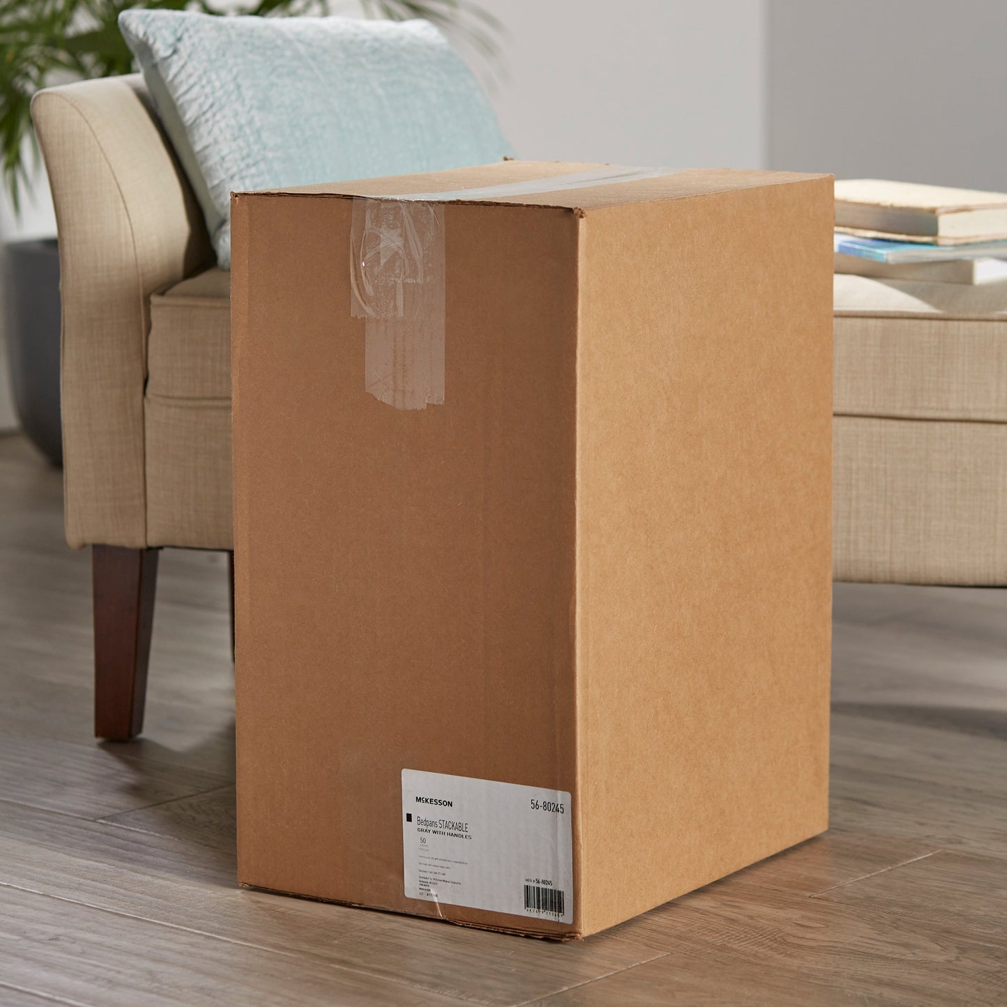 McKesson Stackable Bedpan, Non-Stick Plastic, Graphite Color 56-80245