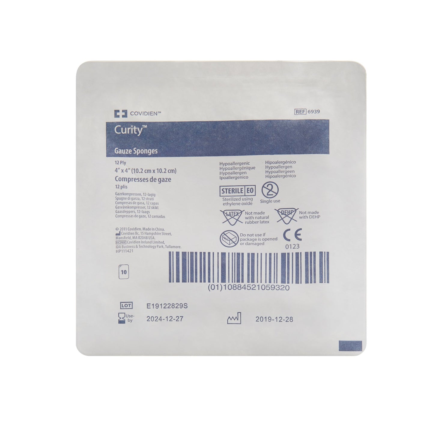 Curity™ Sterile USP Type VII Gauze Sponge, 4 x 4 Inch, 12-Ply 6939