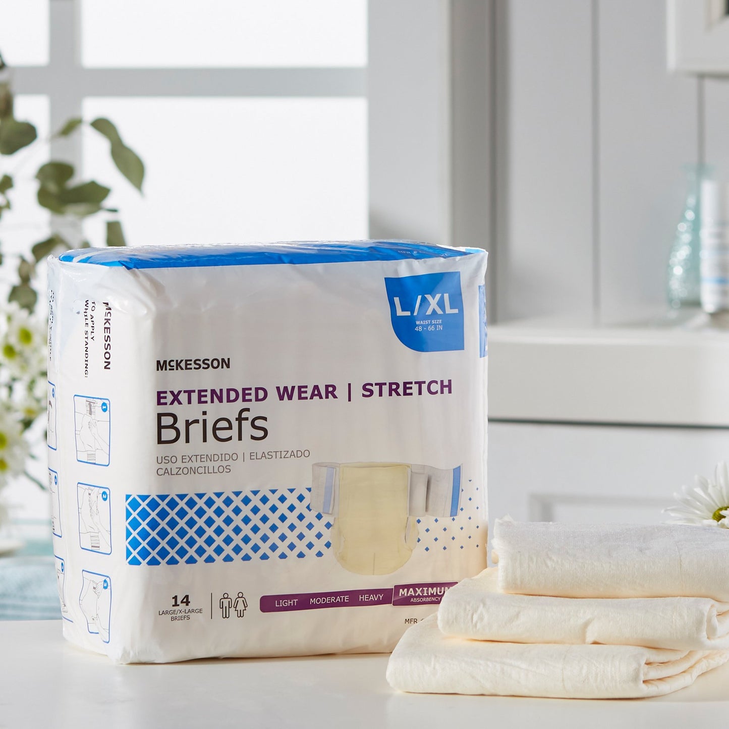 McKesson Extended Wear Maximum Absorbency Incontinence Brief, Large / X-Large ONBLXL