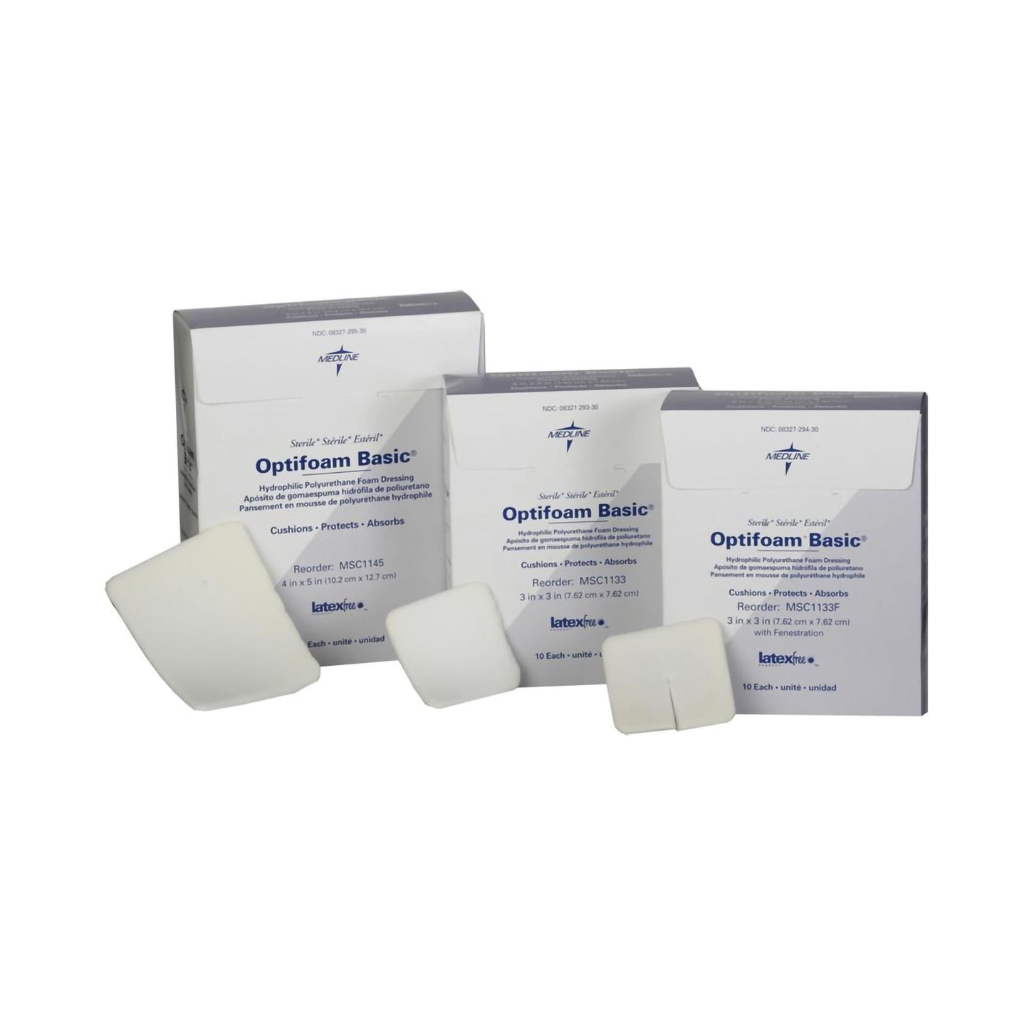 Foam Dressing Optifoam® Basic 4 X 5 Inch Without Border Without Film Backing Nonadhesive Rectangle Sterile - MSC1145