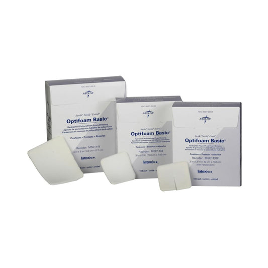 Foam Dressing Optifoam® Basic 4 X 5 Inch Without Border Without Film Backing Nonadhesive Rectangle Sterile - MSC1145