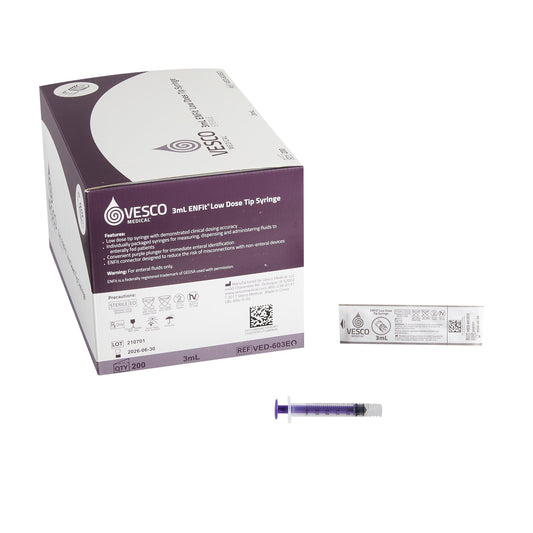 Enteral / Oral Syringe Vesco® 3 mL Enfit Tip Without Safety - VED-603EO