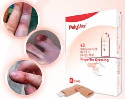 Foam Dressing PolyMem® Finger / Toe 2-1/5 to 2-3/5 Inch Circumference Without Border Film Backing Nonadhesive Finger / Toe Sterile - 4402