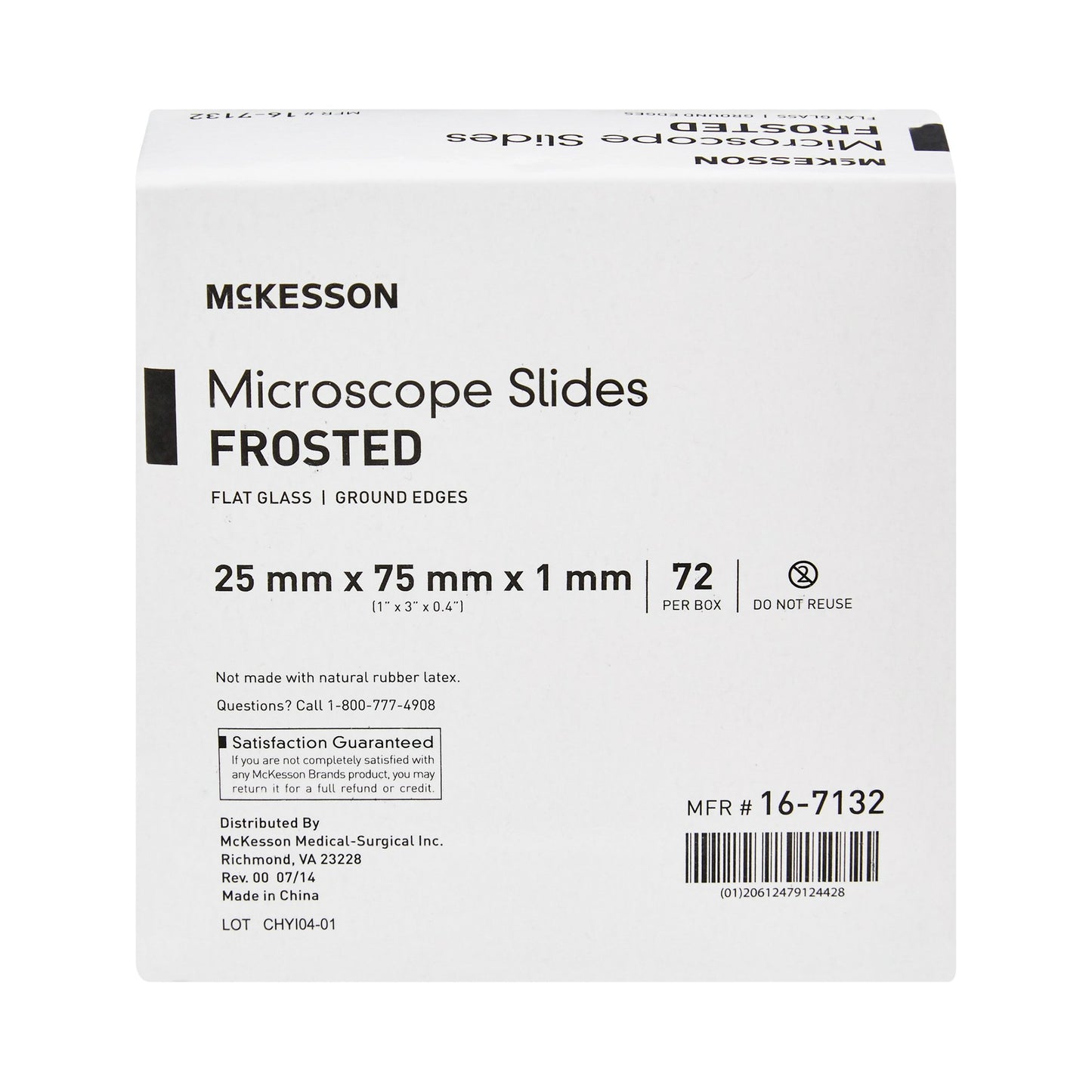 McKesson Frosted Microscope Slide, 1 x 3 Inch 16-7132