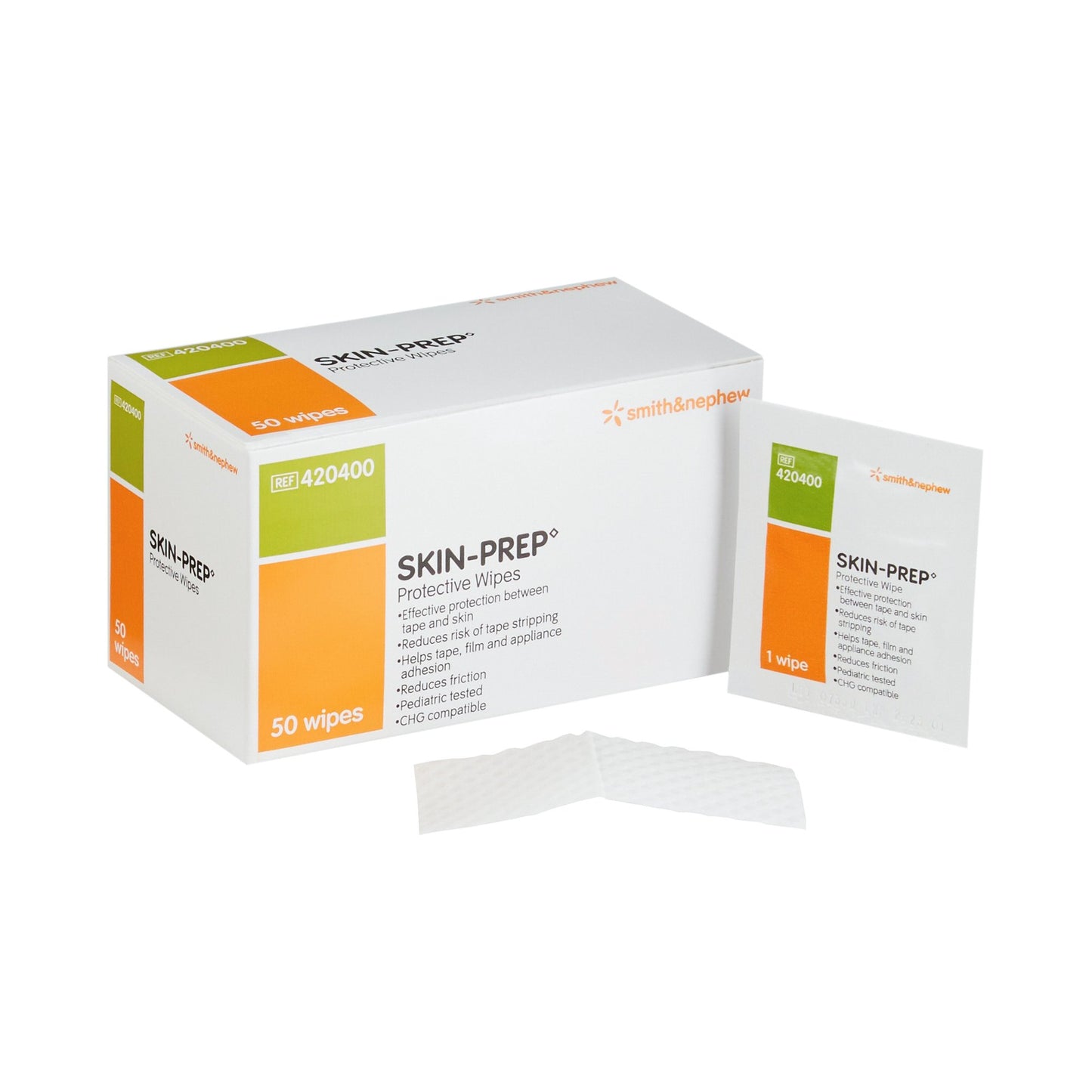 Smith & Nephew Smith and Nephew Skin-Prep Skin Barrier Wipe, Individual Packet, Non-Sterile 420400, Box of 50