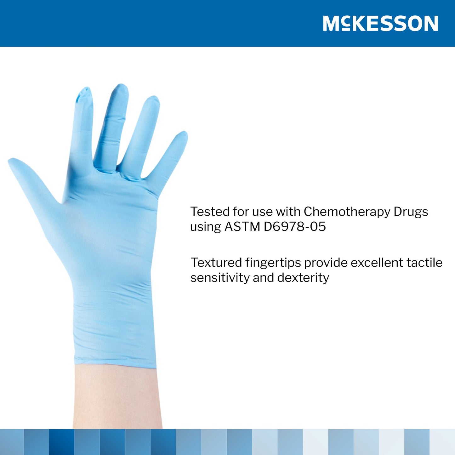 McKesson Confiderm® 4.5C Nitrile Exam Glove, Extra Large, Blue 14-660C