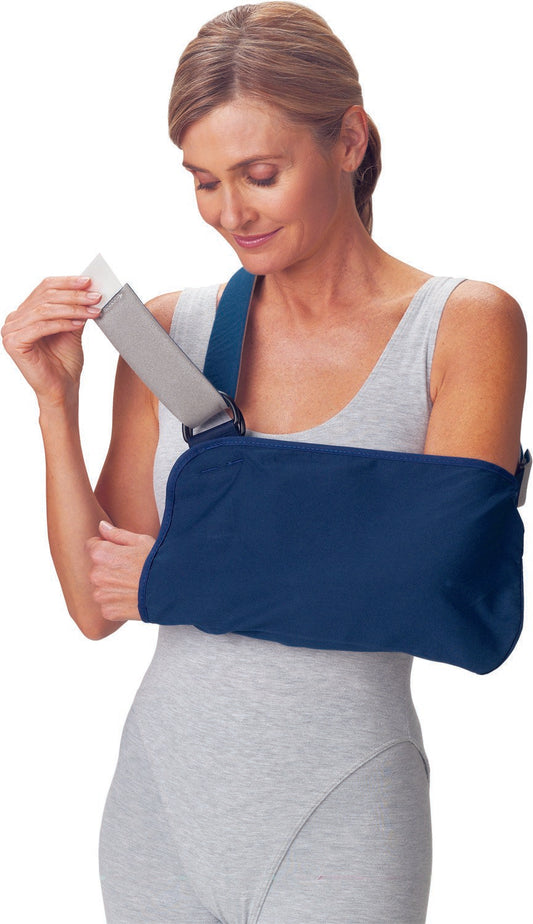 Arm Sling with Padded Strap Procare® Blue Vogue D-Ring / Hook and Loop Strap Closure Small - 79-84153