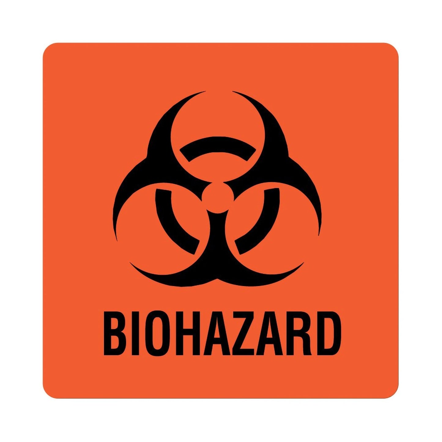 Pre-Printed Label UAL™ Caution Label Fluorescent Red Paper Biohazard / Symbol Black Biohazard 6 X 6 Inch - ULBH051