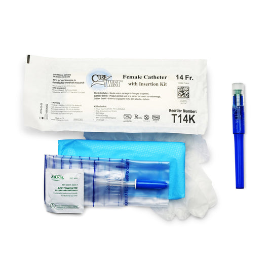 Cure Medical Cure Twist Intermittent Catheter Kit, 14 Fr. T14K, 1 Each