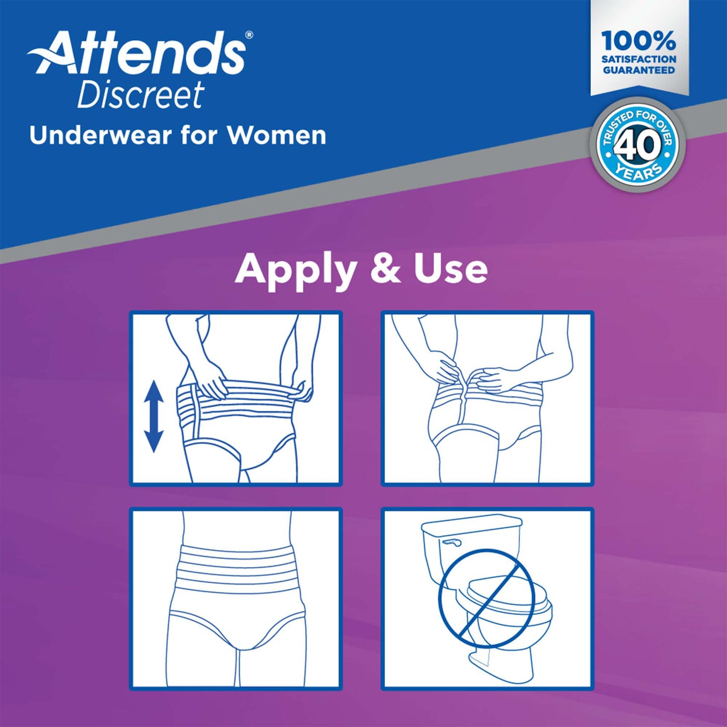Attends® Discreet Women's Underwear, Level 5, Large ADUF30