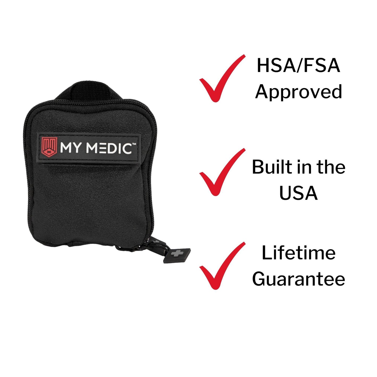 My Medic First Aid Kit for Everyday Use – Medical Supplies in Carrying Case MM-KIT-EDC-V2-PRO-BLK