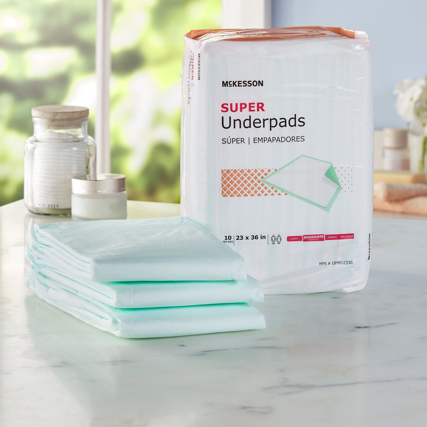 McKesson Super Moderate Absorbency Underpad, 23 x 36 Inch - 150 ct. UPMD2336