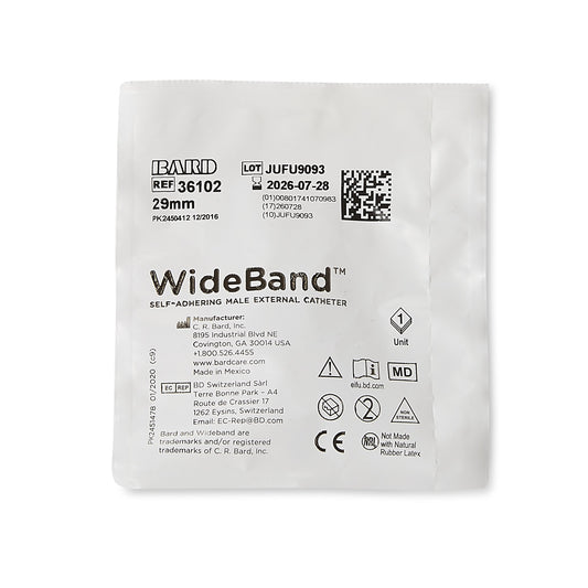 Male External Catheter Wide Band® Self-Adhesive Band Silicone Medium - 36102