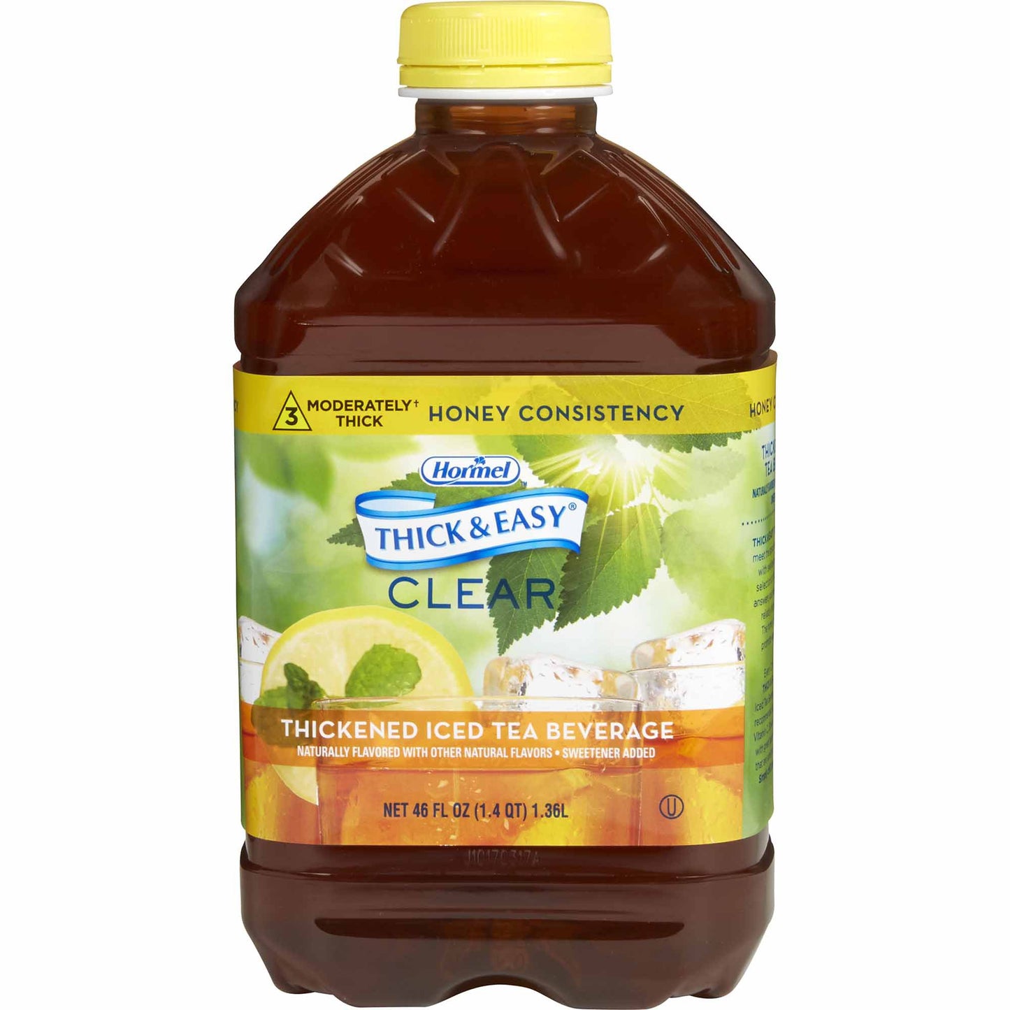 Thickened Beverage Thick & Easy® 46 oz. Bottle Iced Tea Flavor Liquid IDDSI Level 3 Moderately Thick/Liquidized - 45587