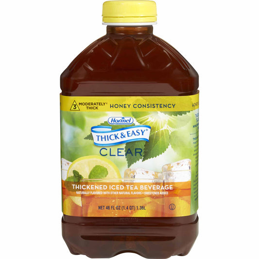 Thickened Beverage Thick & Easy® 46 oz. Bottle Iced Tea Flavor Liquid IDDSI Level 3 Moderately Thick/Liquidized - 45587