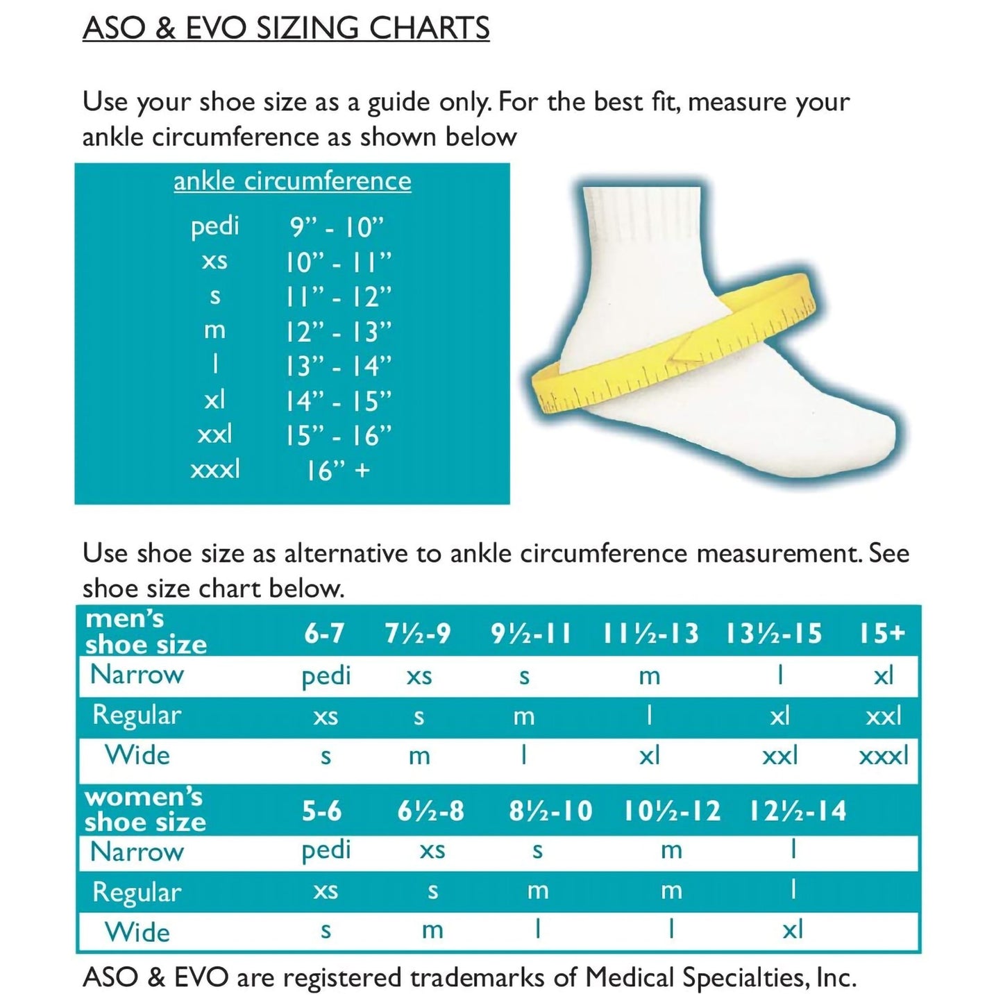 ASO® Speed Lacer Ankle Brace, Medium 223614