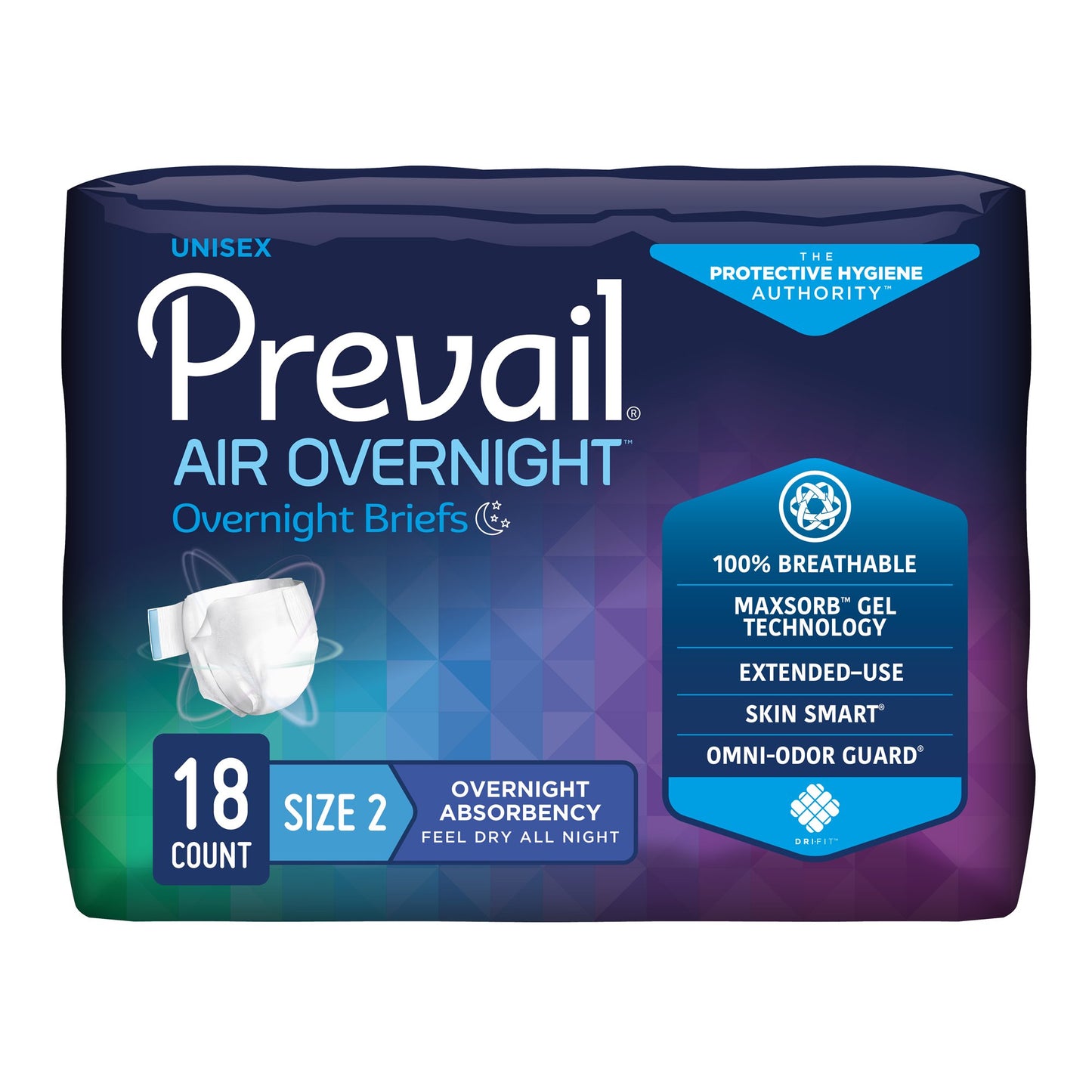 Prevail Air™ Overnight Briefs Overnight Absorbency, Size 2 | NGX-013 Medsitis.com_Medsitis_Medical_Supply_1