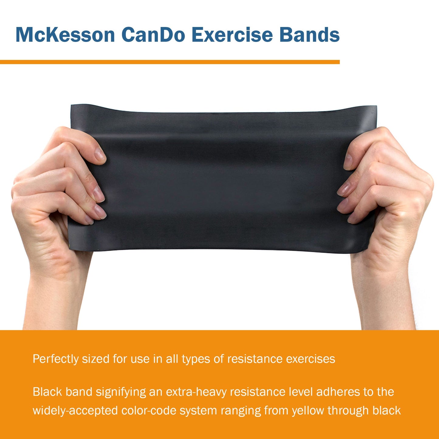 McKesson Exercise Resistance Band, Black, 5" x 6 Yard, Extra-Heavy Resistance 169-5215
